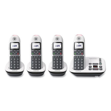 Motorola® Cd5014 Digital Cordless Telephone With Answering Machine, Base And 4 Handsets, White-black freeshipping - TVN Wholesale